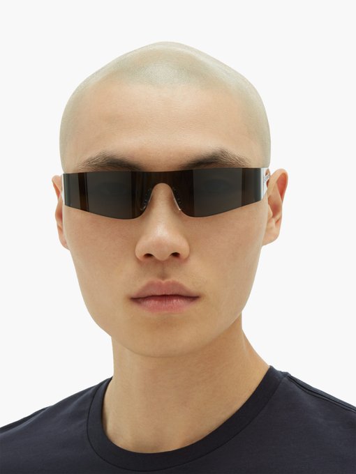 Mono rectangular acetate sunglasses 