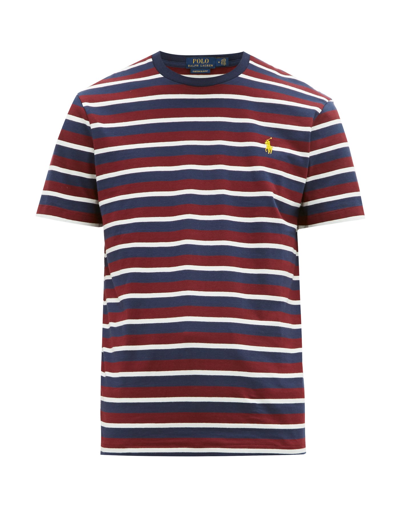 Logo-embroidered striped cotton-jersey 