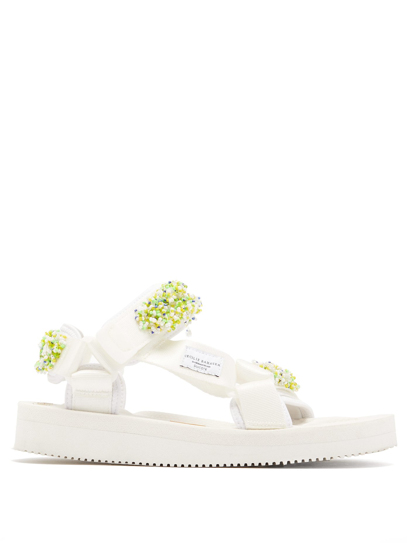 white velcro sandals