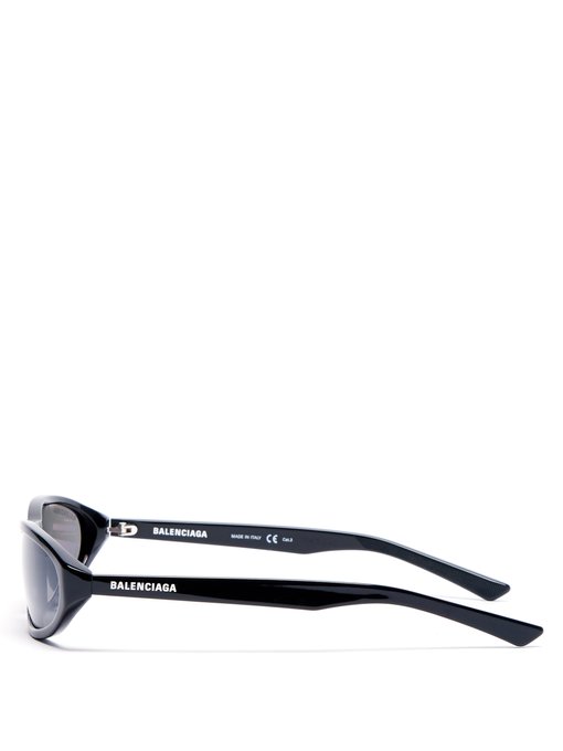 Neo mirrored oval acetate sunglasses | Balenciaga | MATCHESFASHION UK