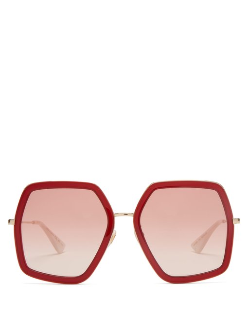 gucci eyewear hexagonal frame glasses