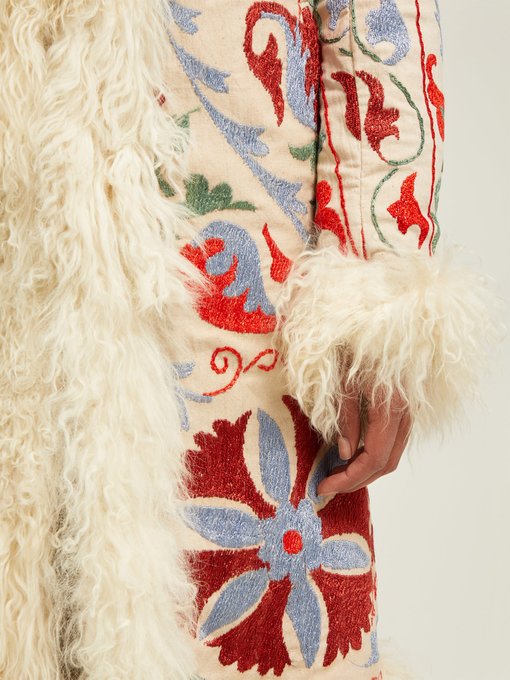 Suzani embroidered shearling coat | Zazi Vintage | MATCHESFASHION US