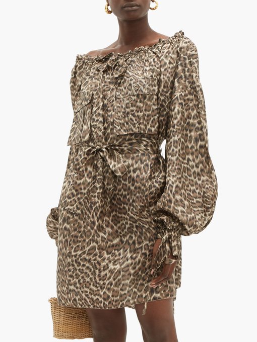leopard print dress silk