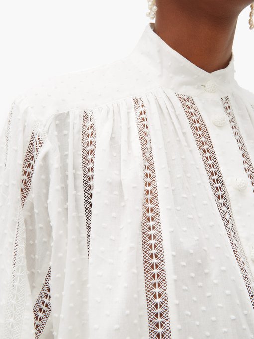 Suraya lace-insert cotton blouse | Zimmermann | MATCHESFASHION US