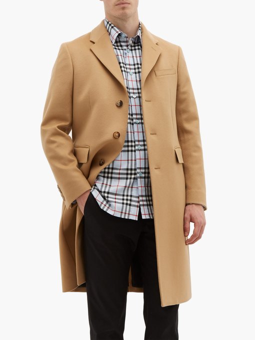 burberry wool blend tailored coat