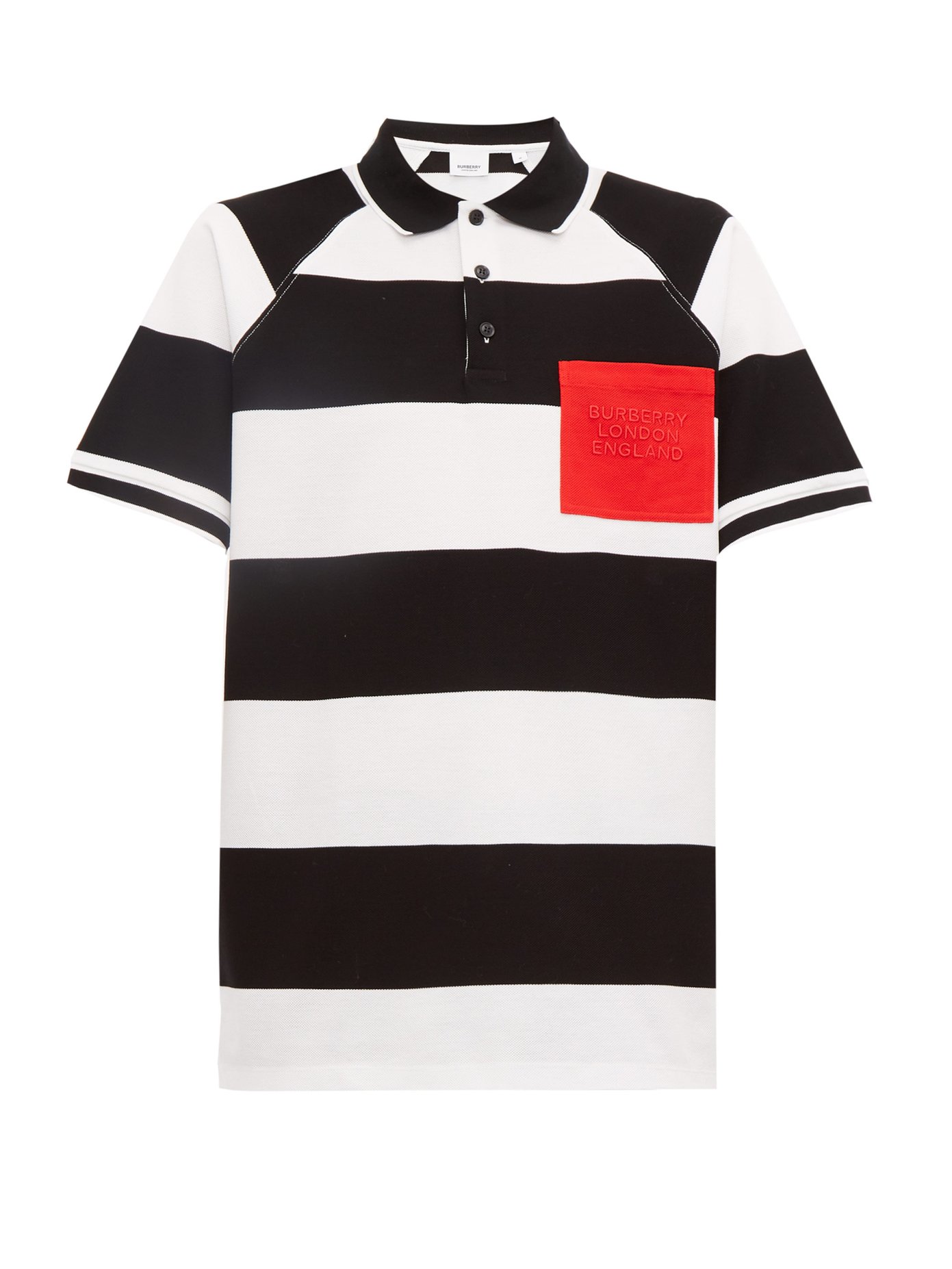 striped pique rugby shirt with dragon embroidery