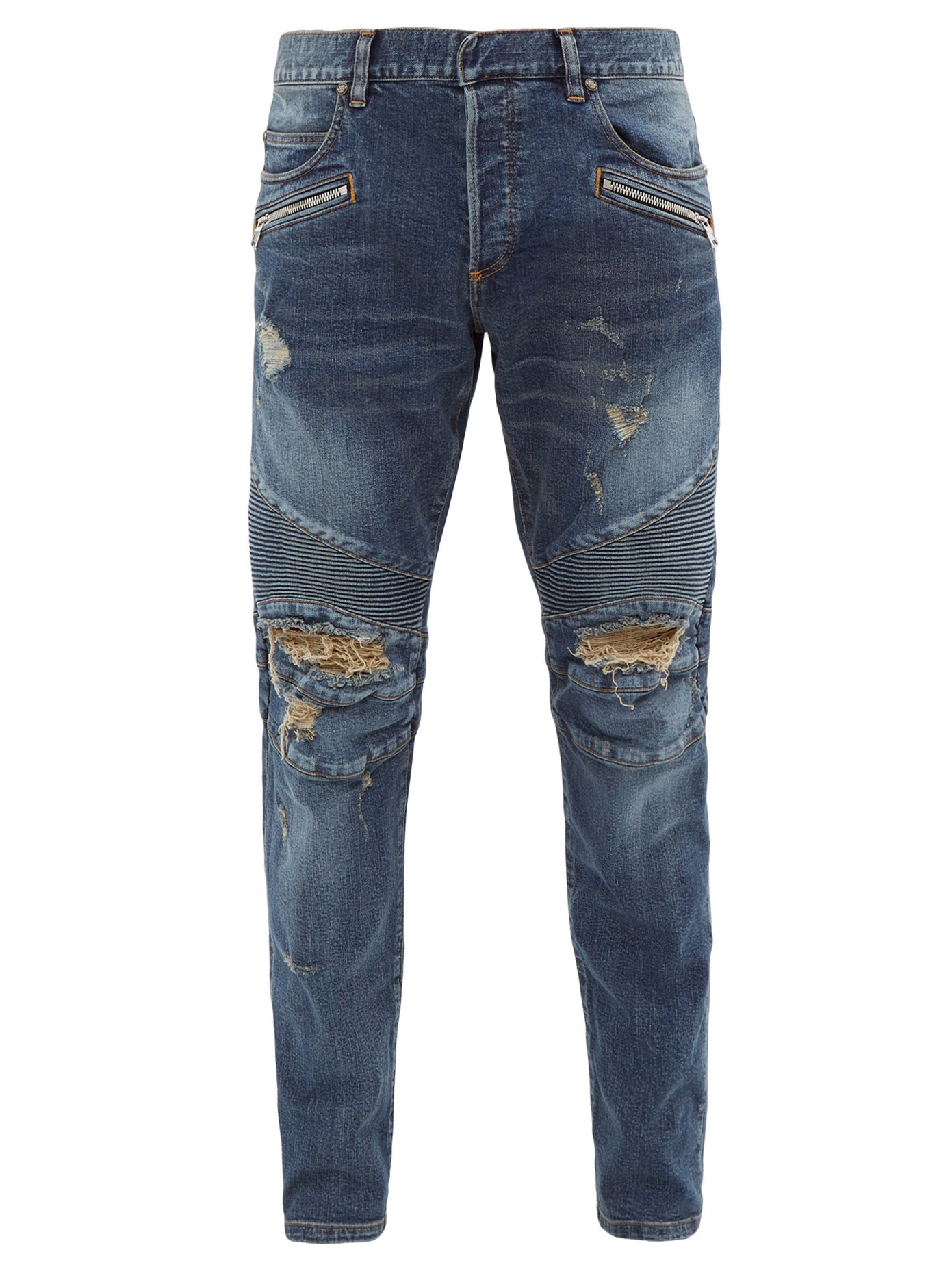 straight leg biker jeans