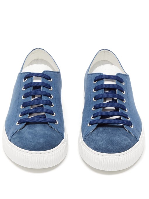 Sotto suede-trimmed canvas trainers 