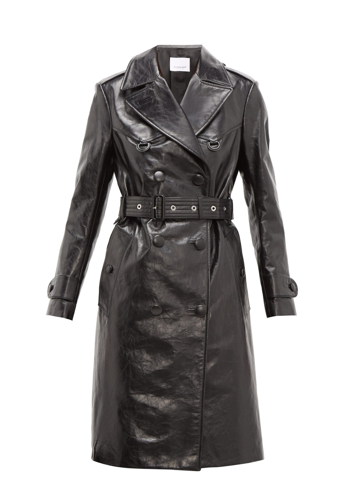 leather burberry coat
