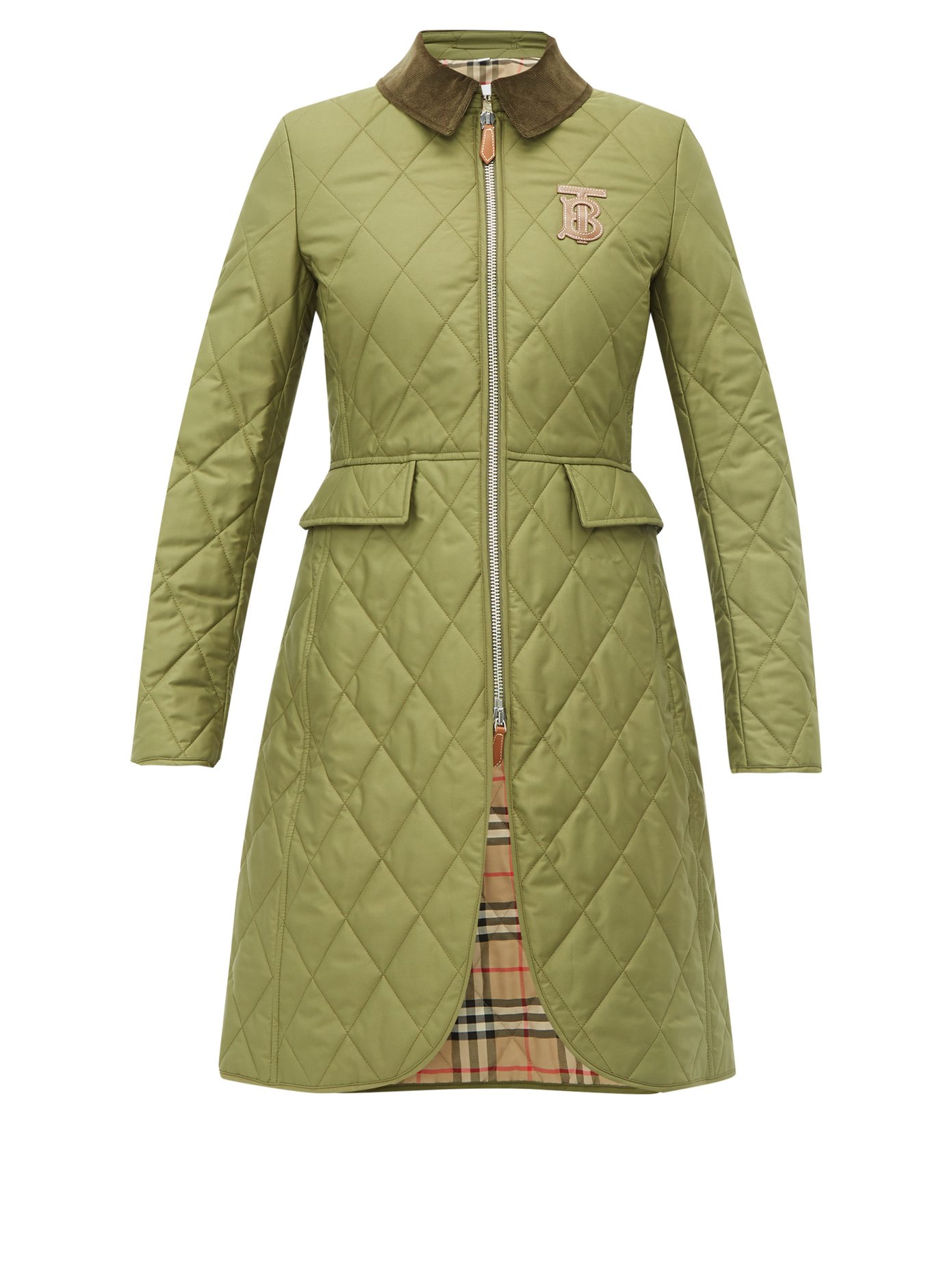 Ongar Vintage check-lined quilted coat 