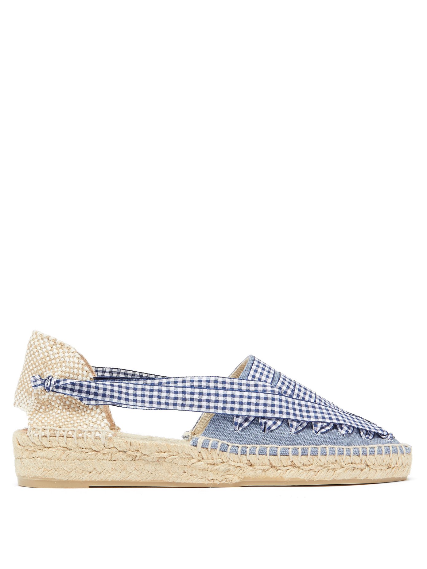 Grace gingham and canvas espadrilles 