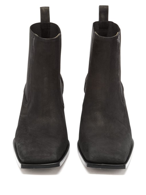 Square-toe suede wedge boots | Rick 