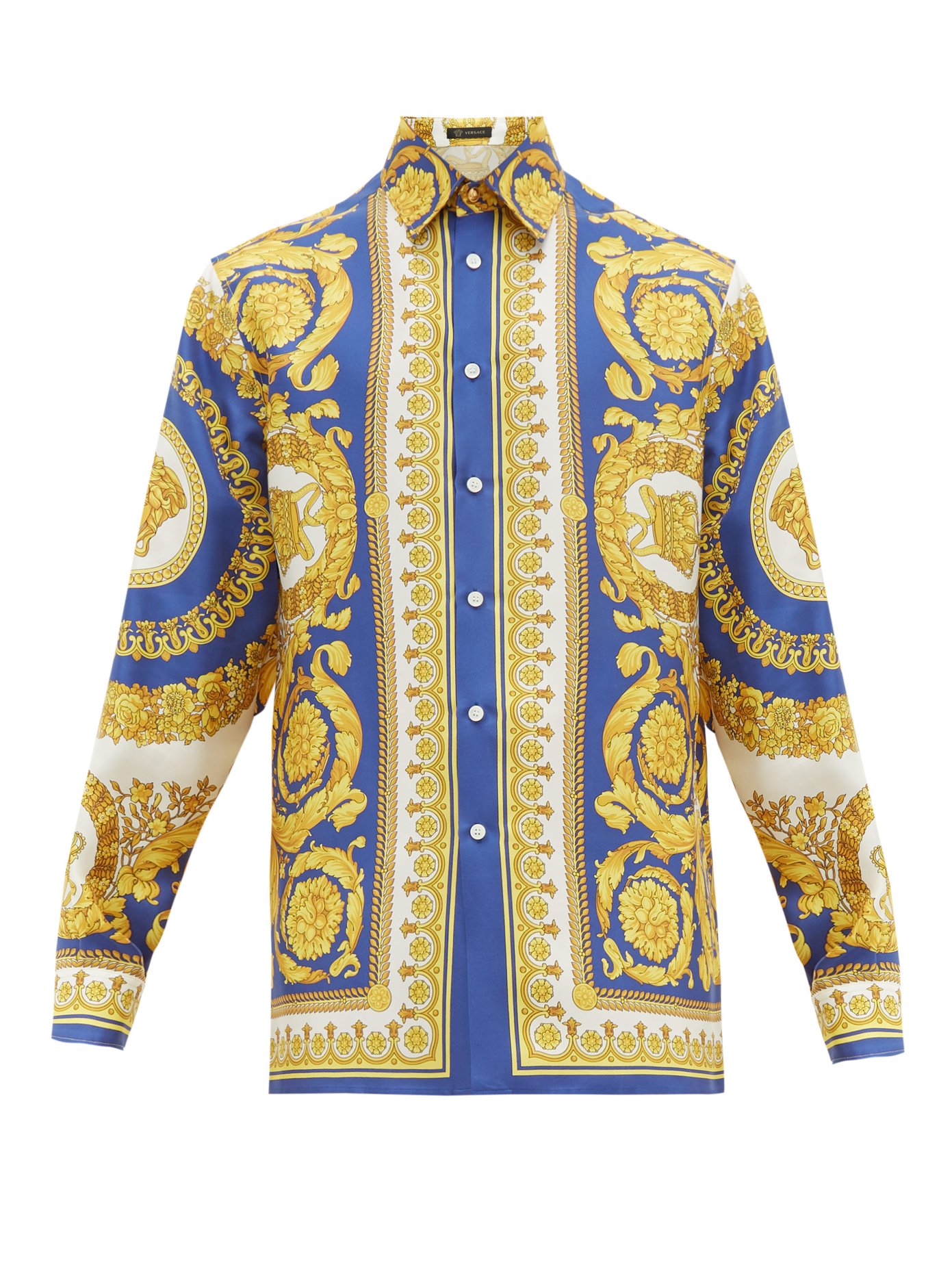 Baroque-print silk shirt | Versace 
