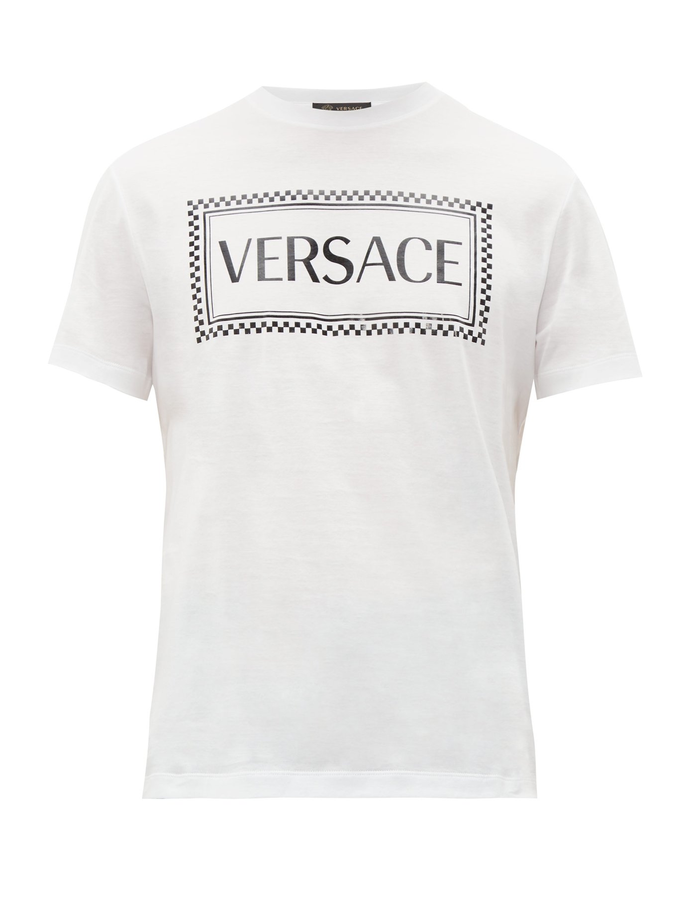 Versace ヴェルサーチェ ボックスロゴプリント コットンtシャツ Matchesfashion マッチズファッション