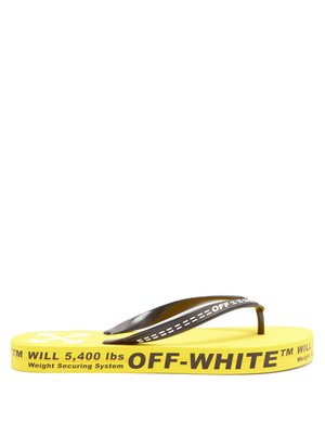 off white yellow flip flops