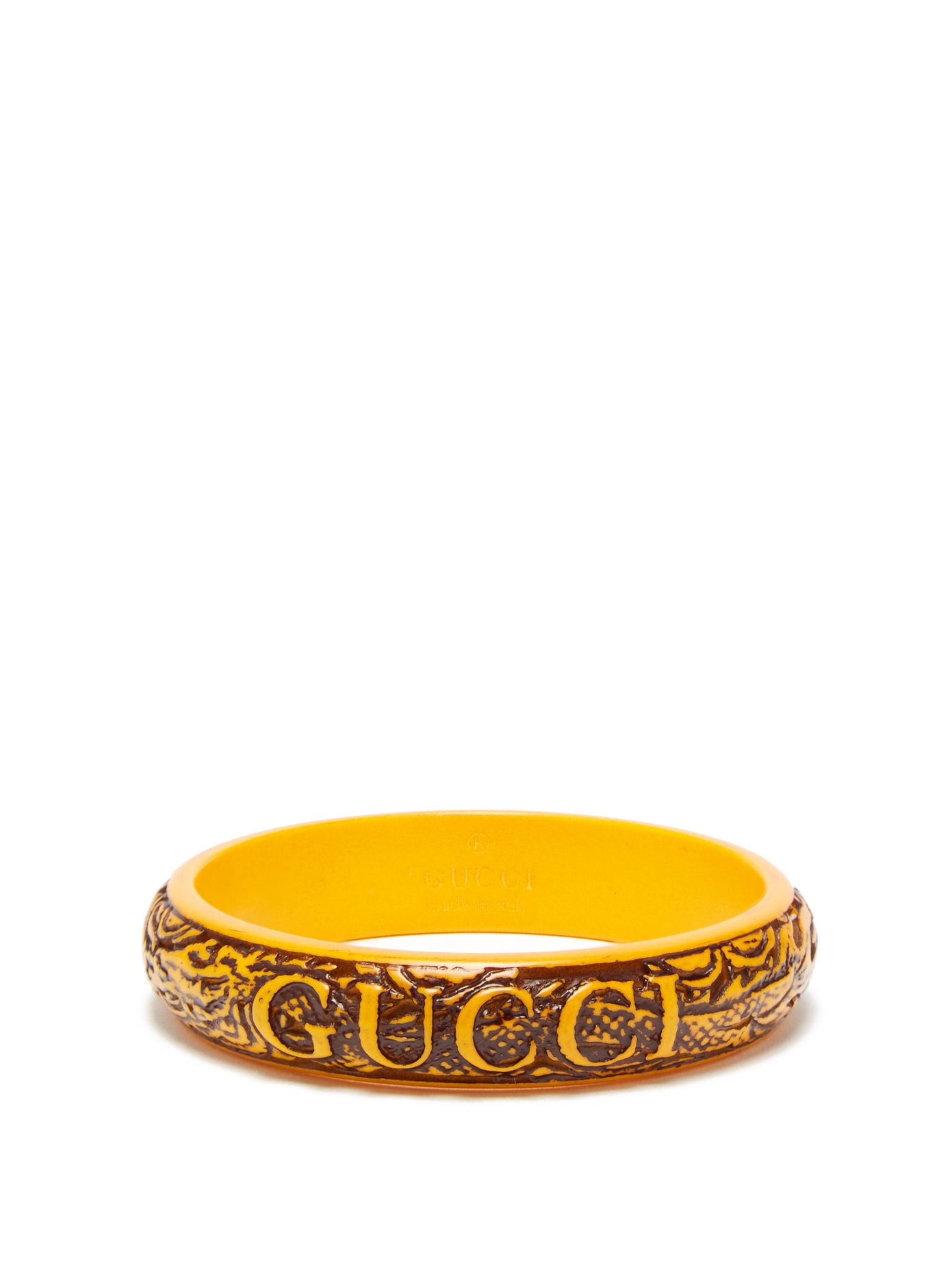 Logo and dragon-engraved bangle | Gucci 
