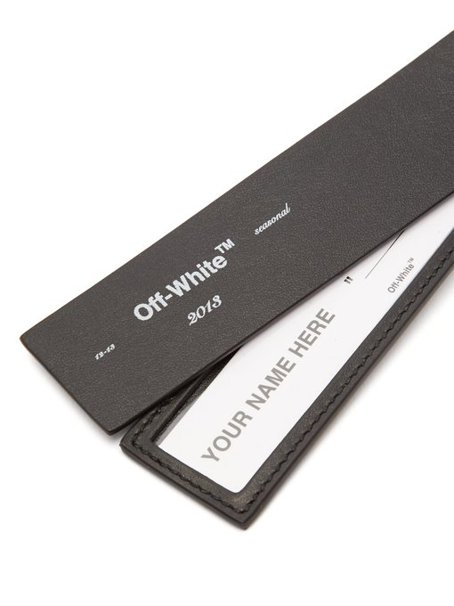 off white luggage tag