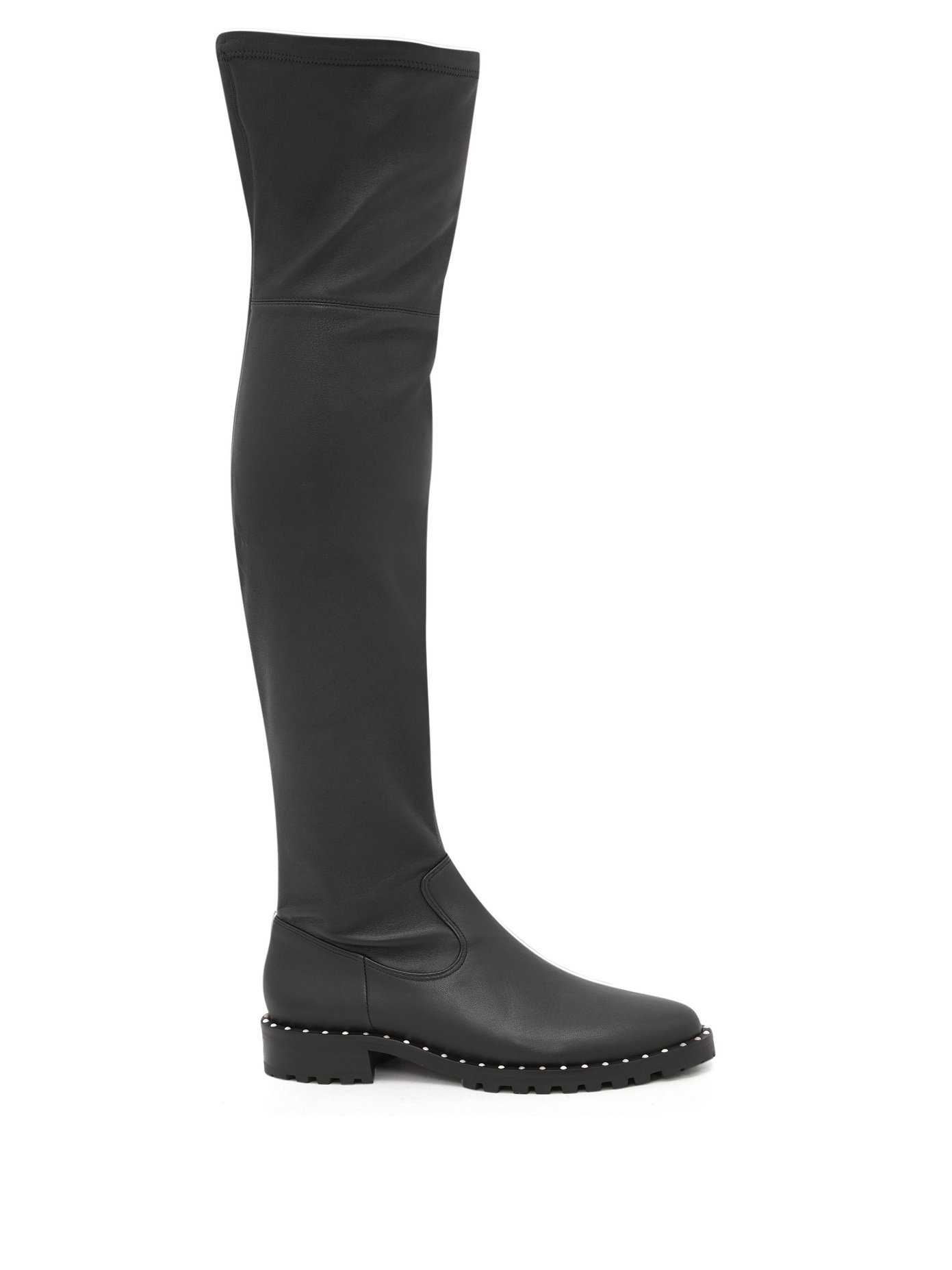 over the knee studded boots
