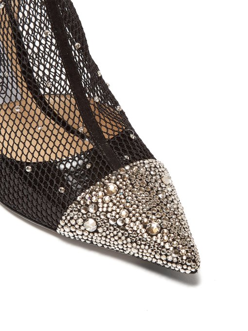 Kix 65 crystal-embellished mesh ankle 