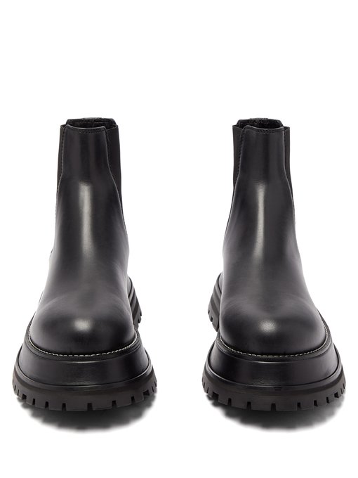 Chunky-platform leather chelsea boots 