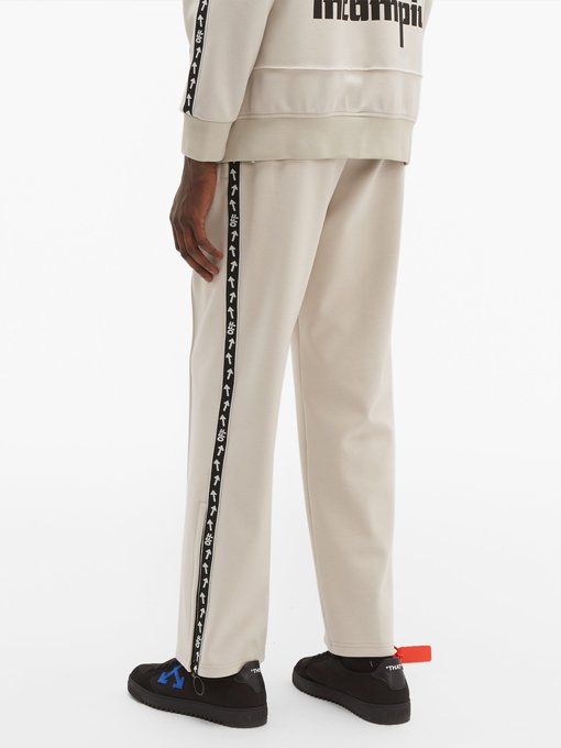 white cotton track pants