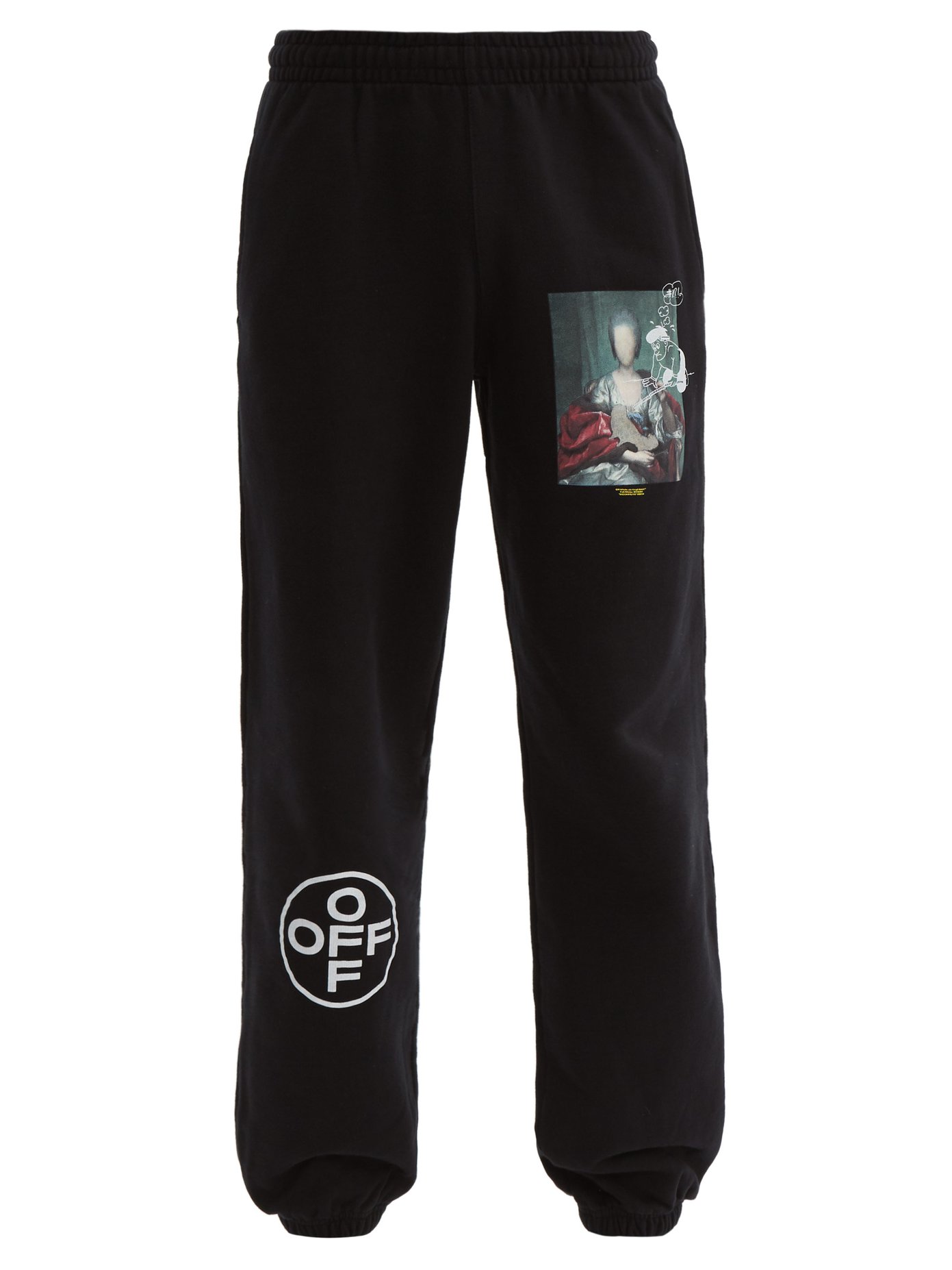 white cotton track pants