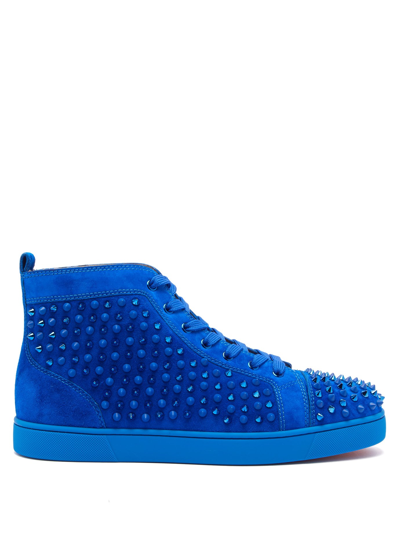 baby blue louboutin trainers