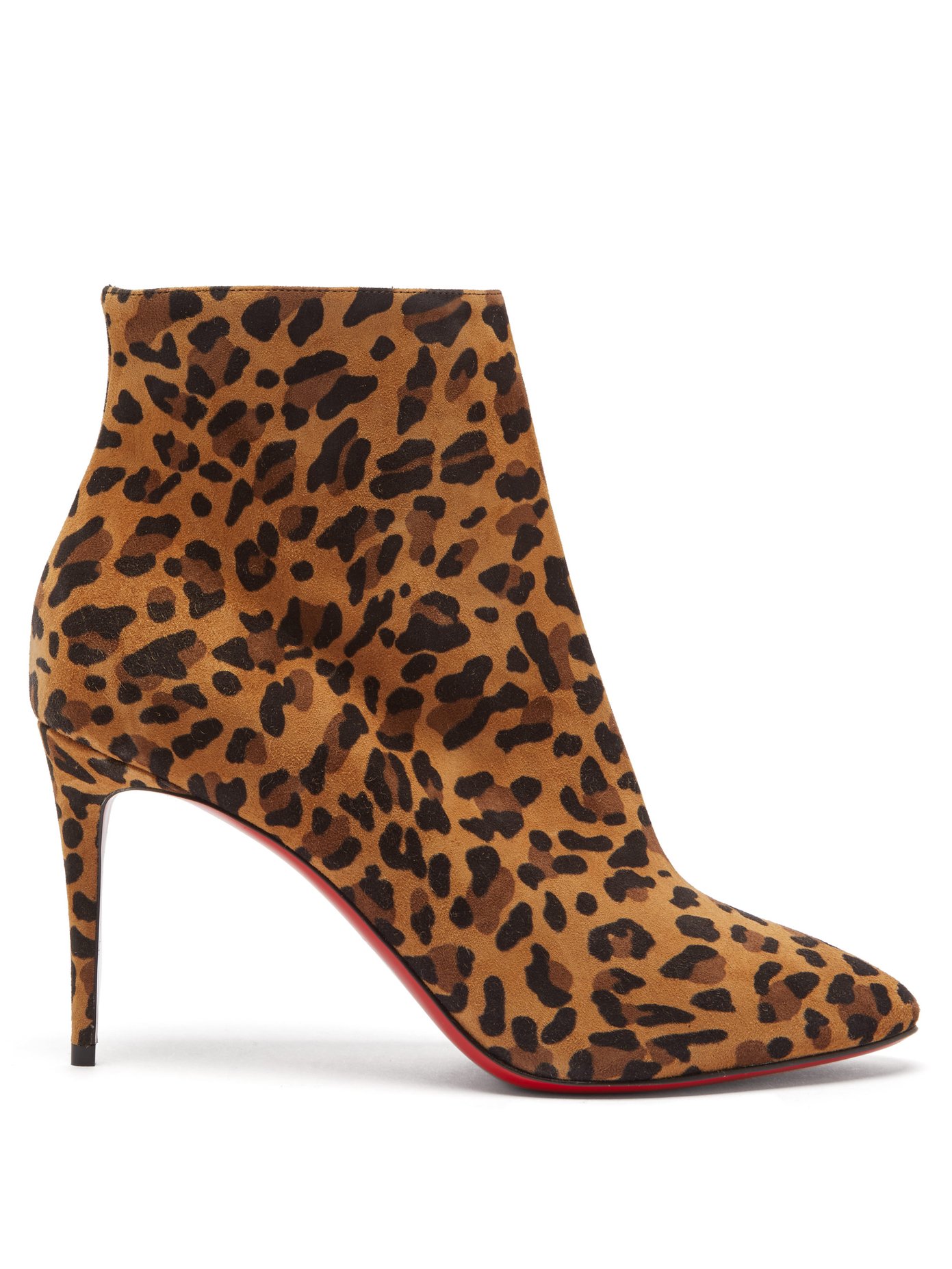 Eloise 85 leopard-print suede boots 
