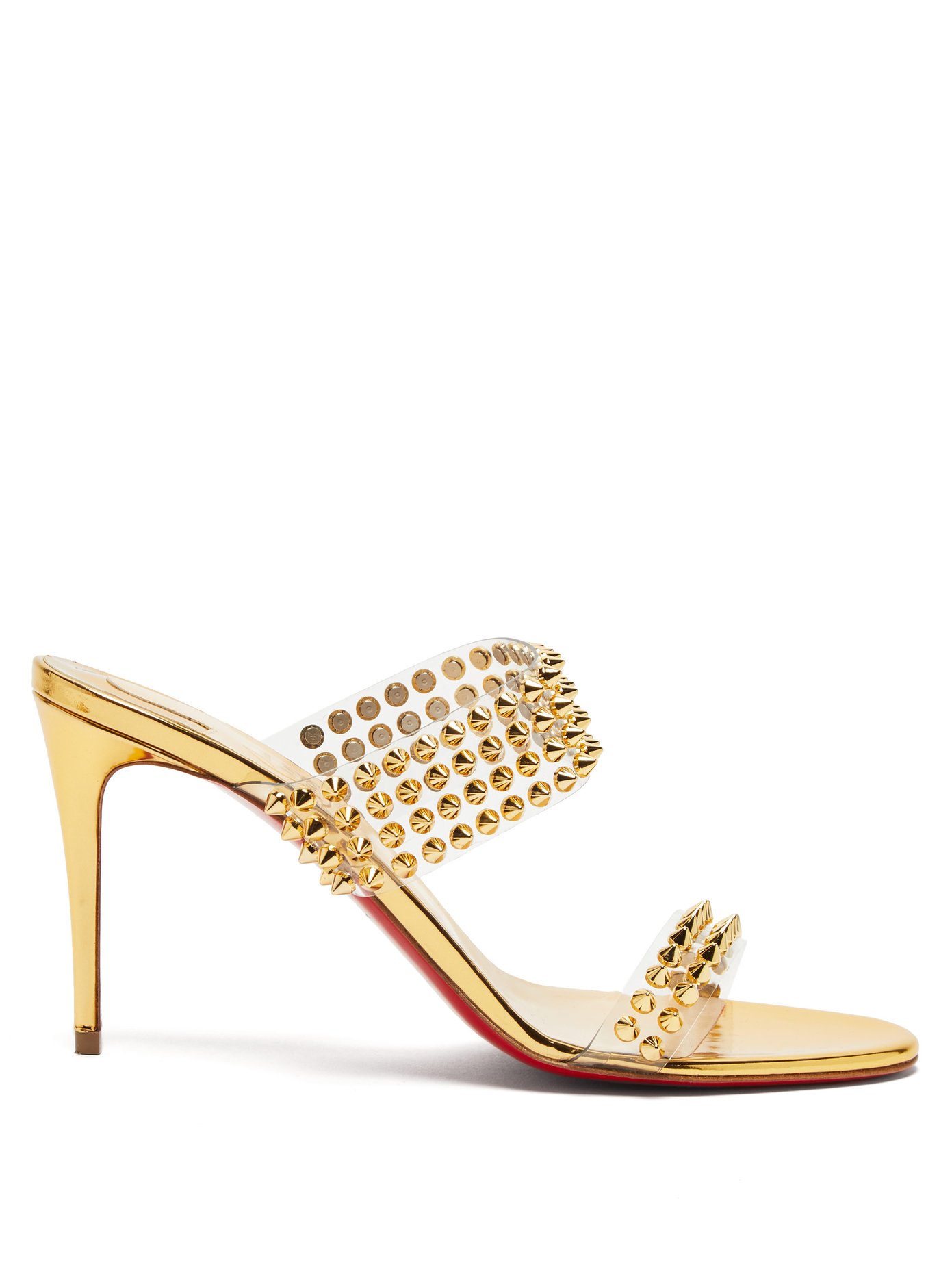 Spikes Only 85 mirrored-leather sandals 