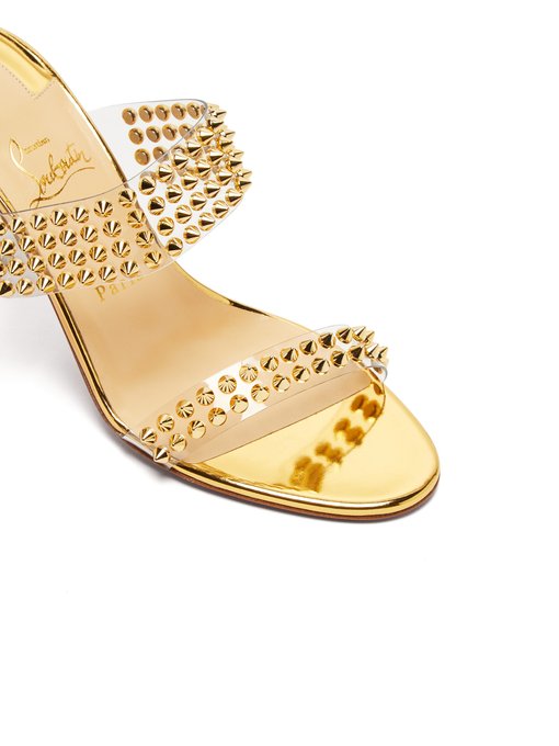 Spikes Only 85 mirrored-leather sandals 