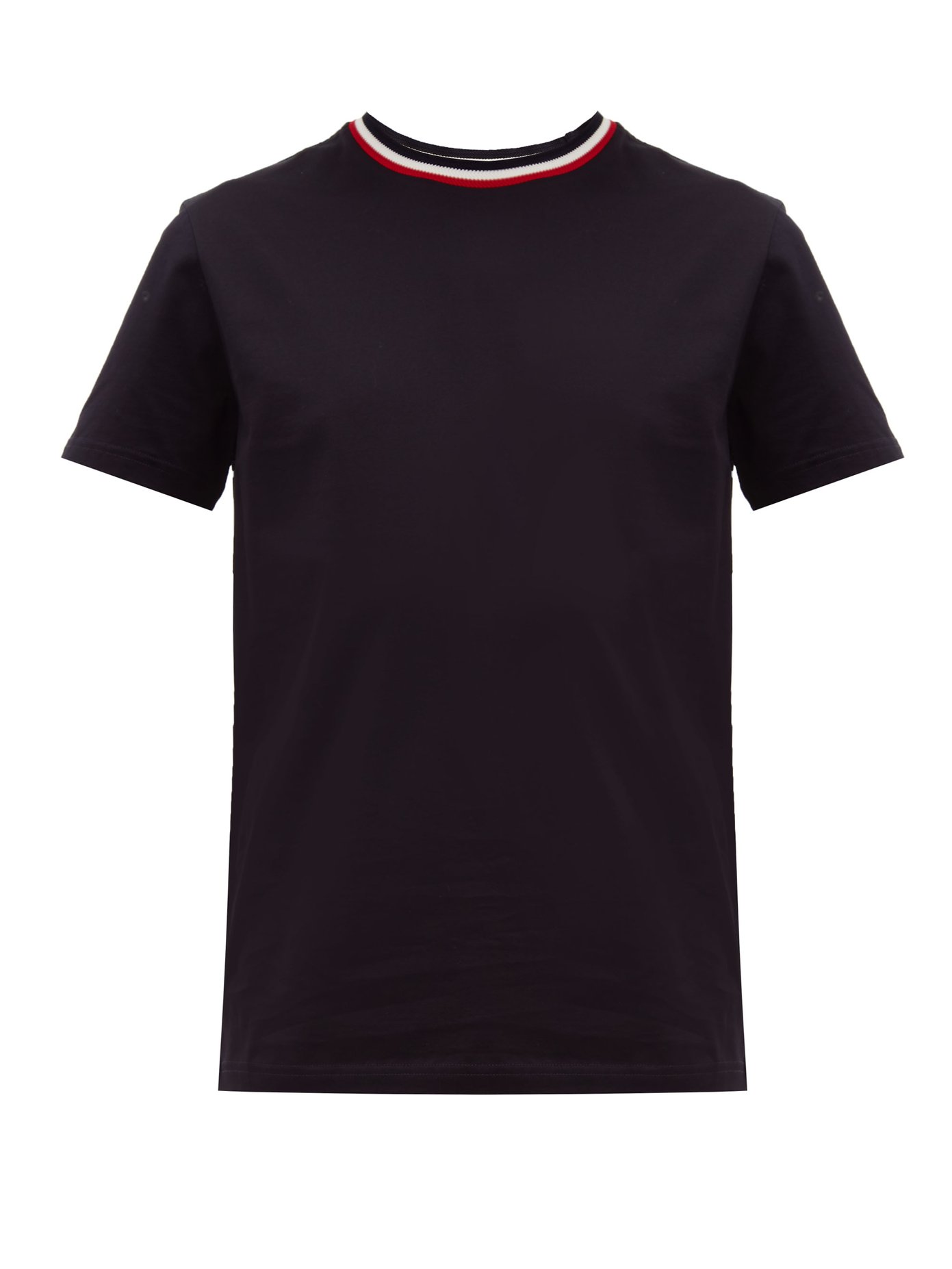 Tricolour-trim cotton-jersey T-shirt 