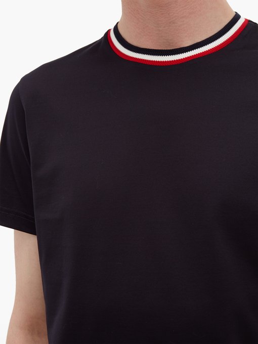 Tricolour-trim cotton-jersey T-shirt 