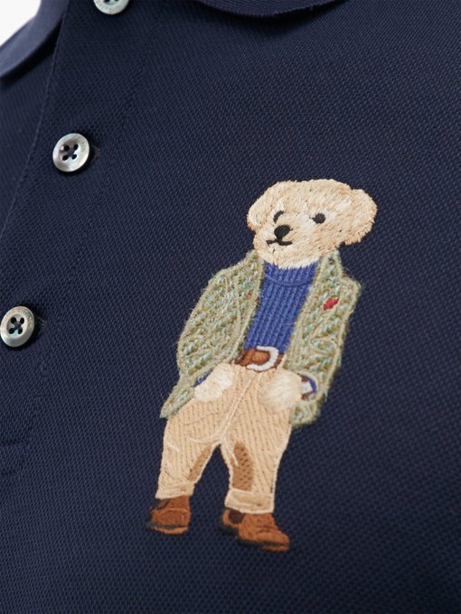 Polo Bear-embroidered cotton polo shirt 
