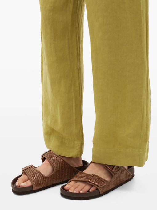 birkenstock arizona raffia sandals