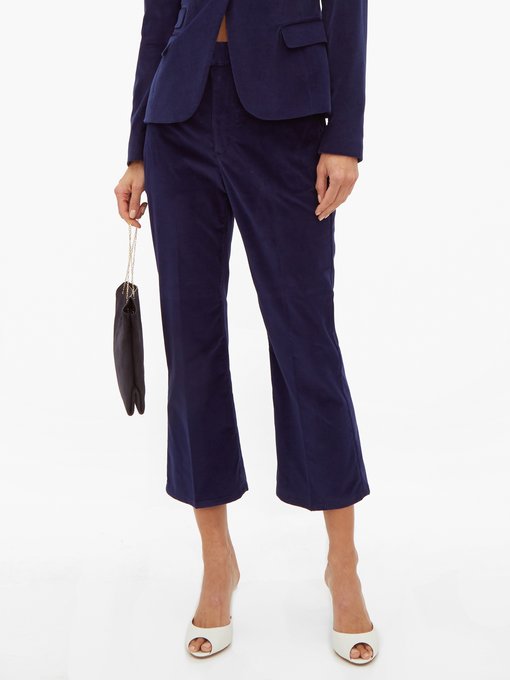stretch flare trousers
