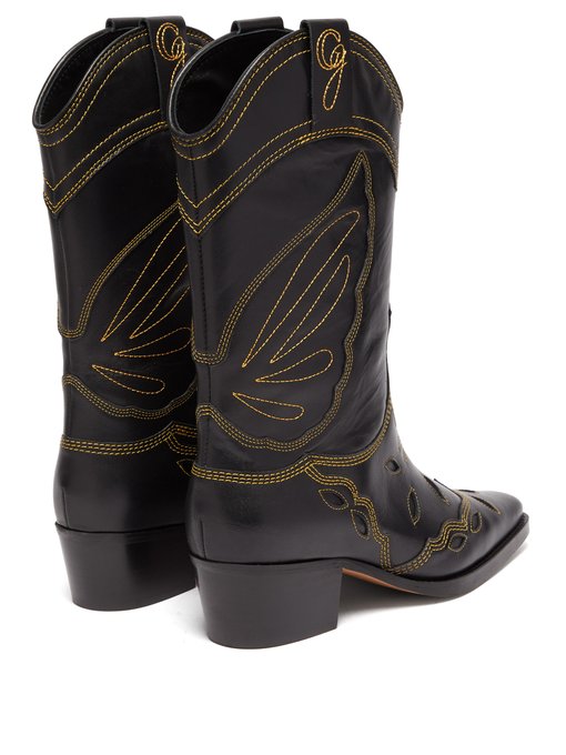 ganni high western boots
