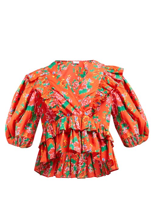 Elodie floral-print cotton-voile blouse | RHODE | MATCHESFASHION AU