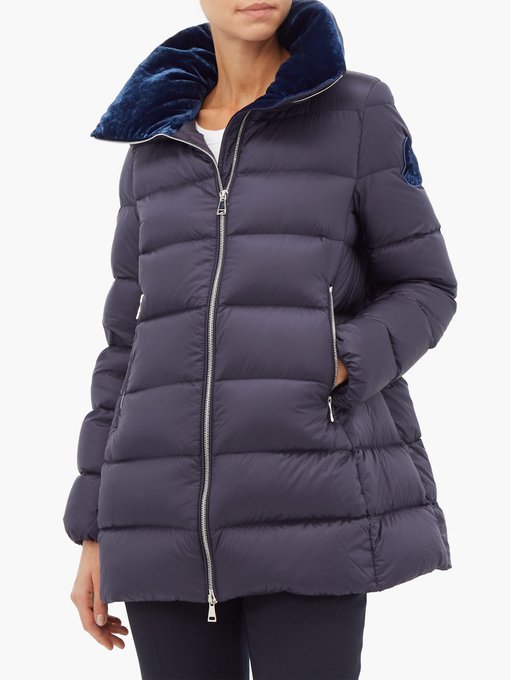Torcon velvet-lined quilted-down coat 
