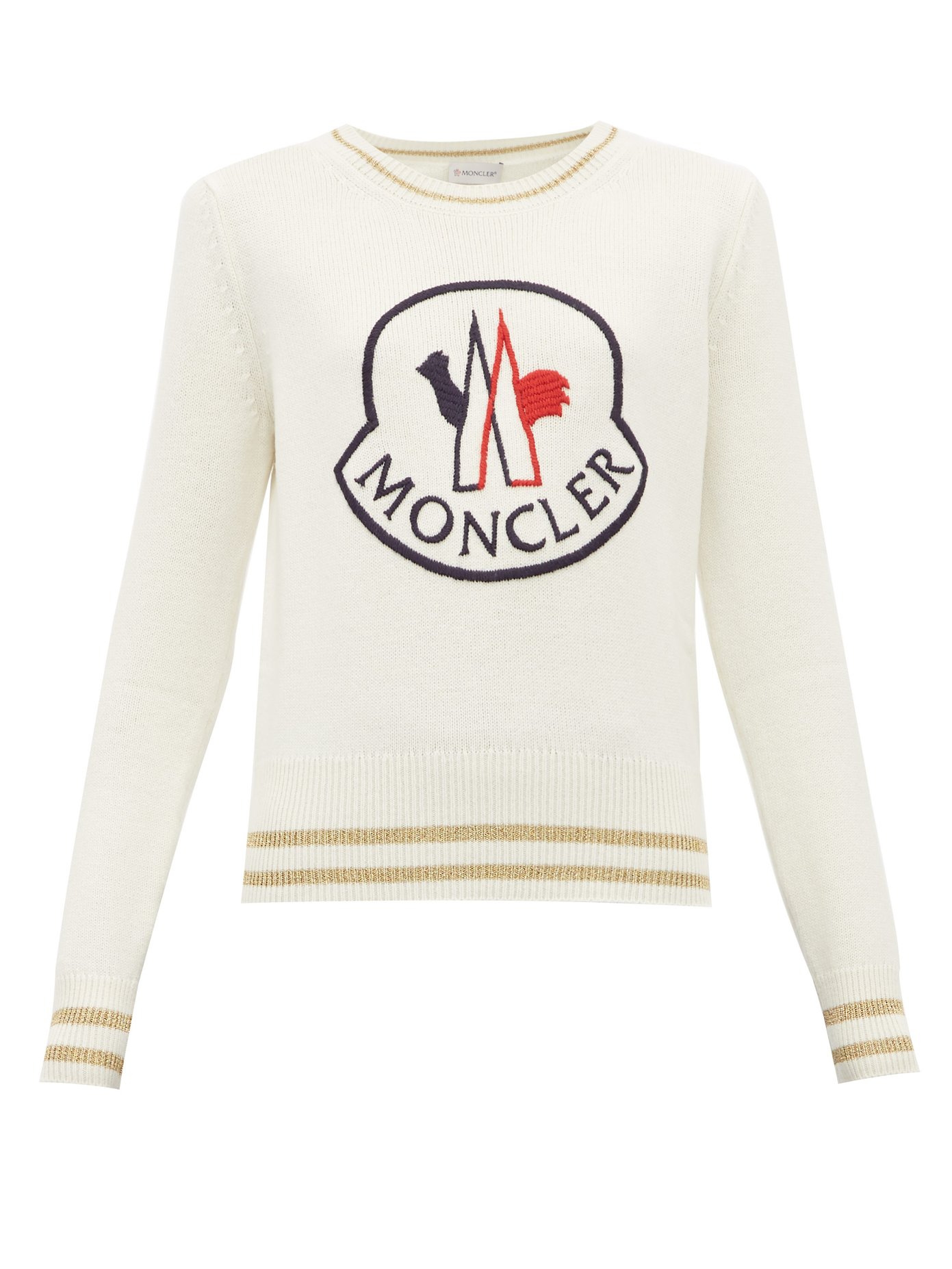 Logo-embroidered wool-blend sweater 