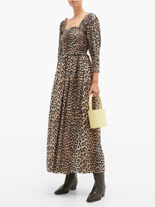 ganni leopard print maxi dress