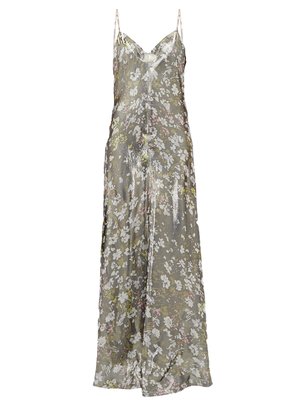 Metallic floral-print slip dress | Ganni | MATCHESFASHION US