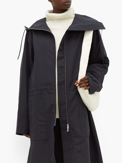 Jil Sander Cotton Belted Trench Coat in Black Womens Clothing Coats Raincoats and trench coats 