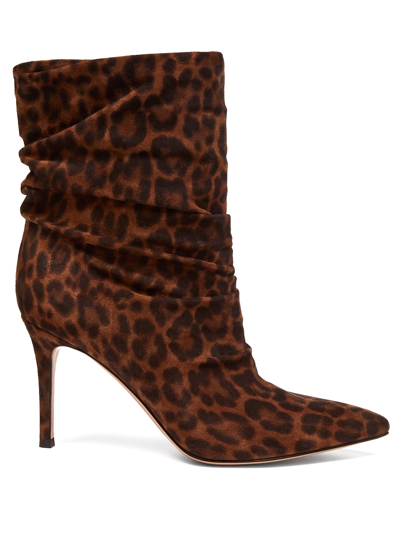 leopard bootie heels