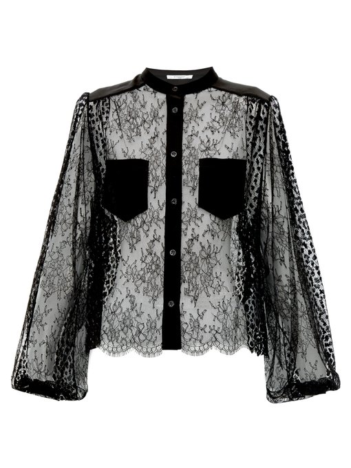 Floral-embroidered lace blouse | Givenchy | MATCHESFASHION US