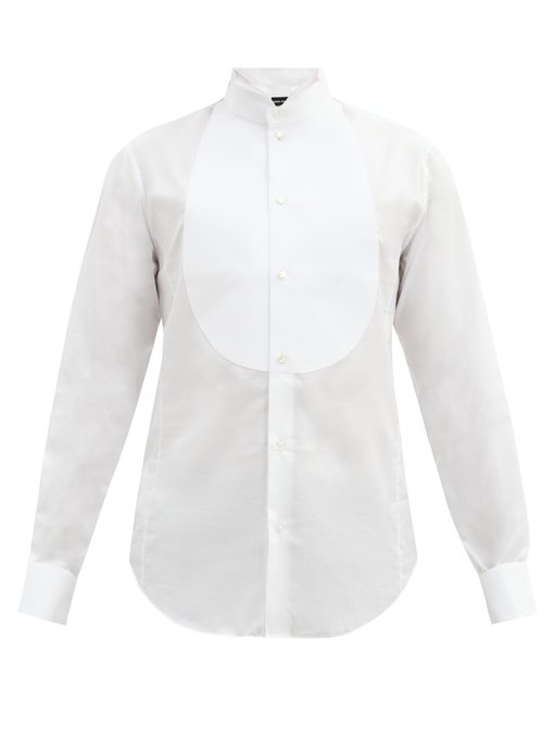 plastron cotton-poplin tuxedo shirt 