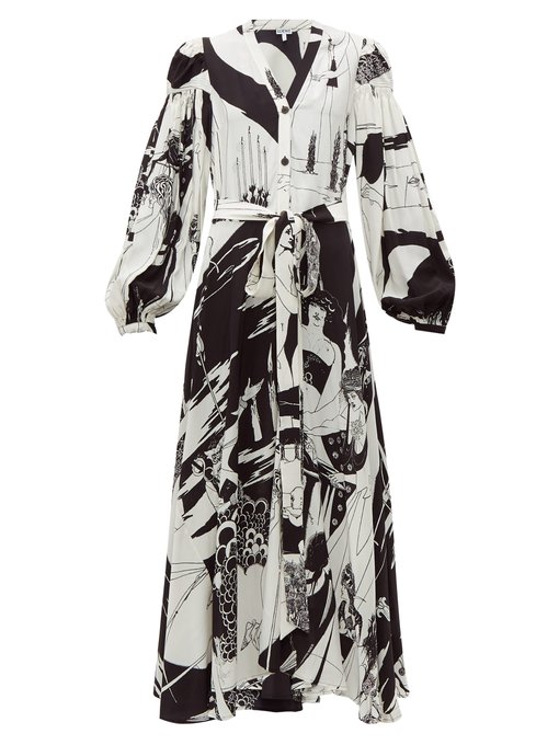 Aubrey Beardsley-print crepe shirtdress | Loewe | MATCHESFASHION UK