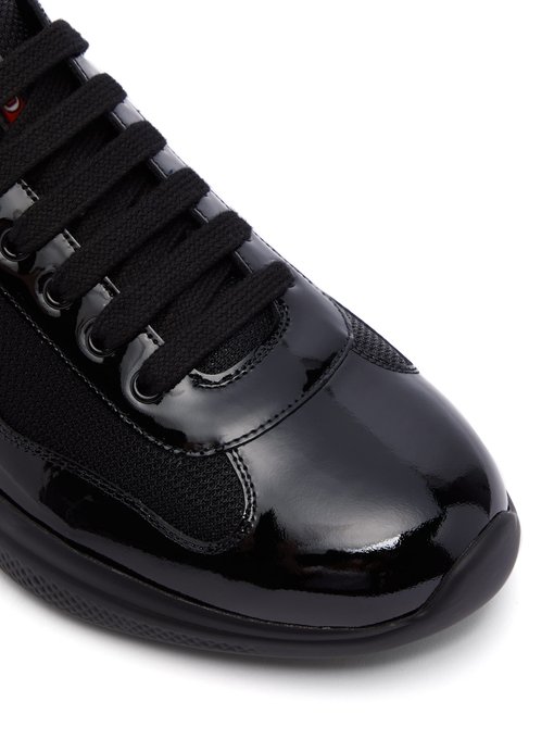 America’s Cup patent leather and mesh trainers | Prada | MATCHESFASHION US