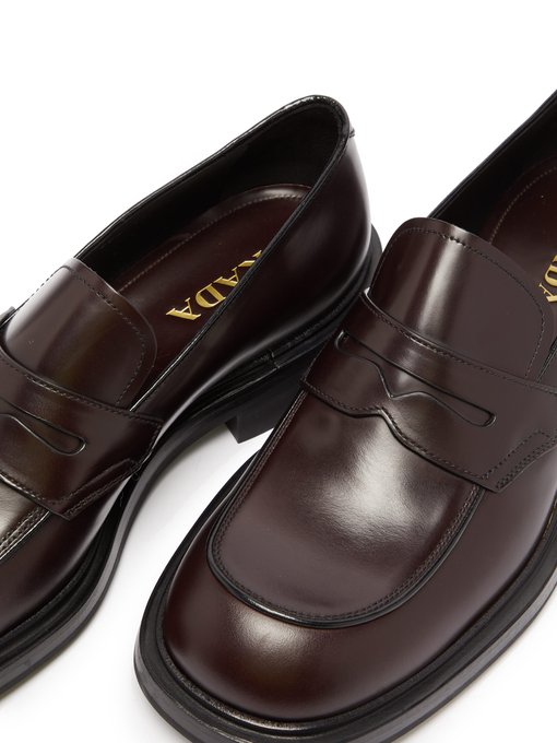 Penny leather loafers | Prada 