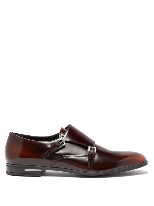 Spazzalato leather monk-strap shoes 