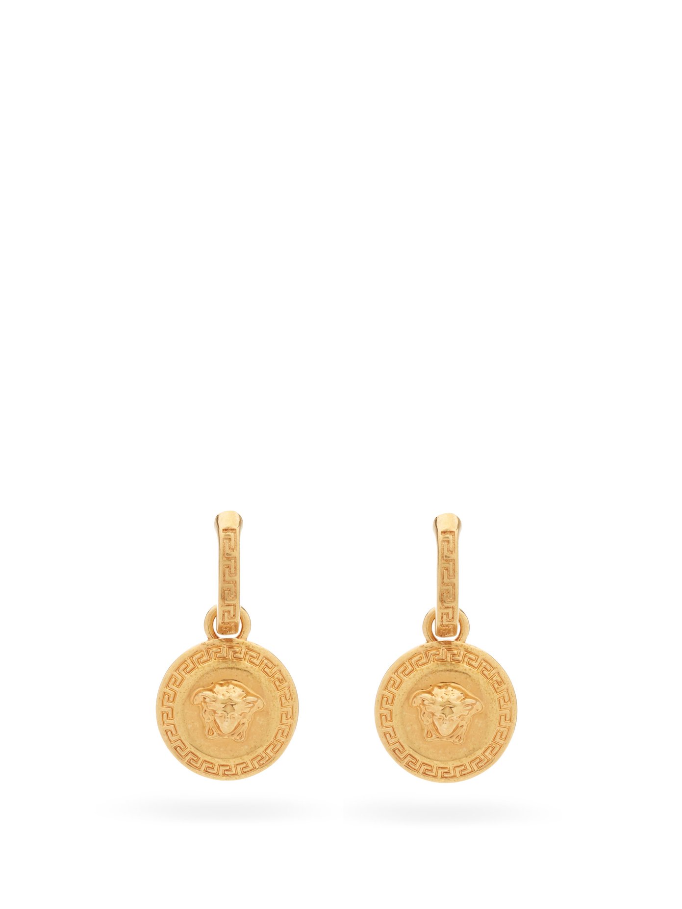 versace medusa coin earrings